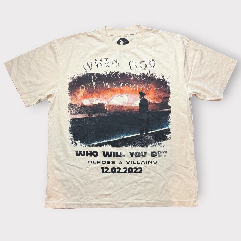 Metro Boomin Heroes & Villains Album Merch‎ T-Shirt Cream XL 2022 Rap Tee
